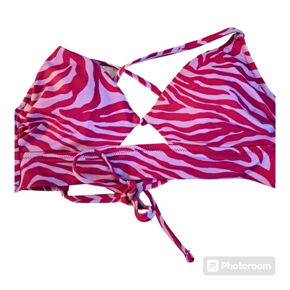 Shade Shore Size 32 B Leopard Print Pink/Purple Design Bikini Top NWOT